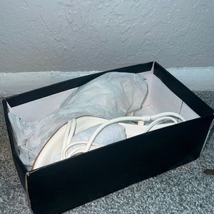 PrettyLittleThing White Contrast PU Strappy Stiletto Heels Size 8